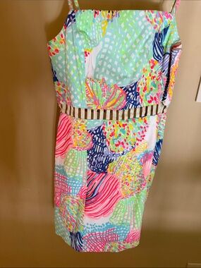 Lilly Pulitzer Multicolor Printed Midi Dress - Pink, Aqua & Navy NWOT